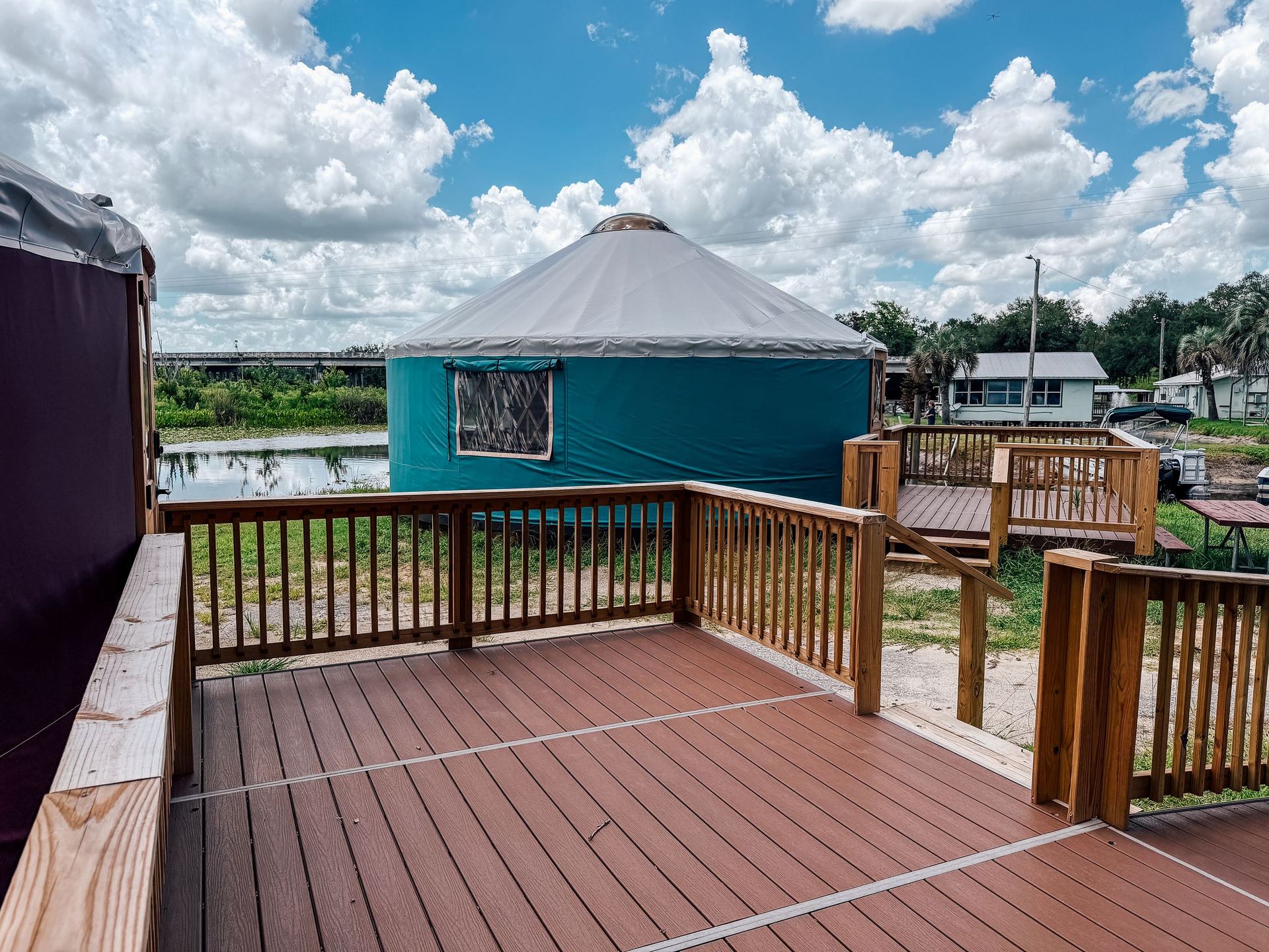 FlatSpot guest platforms with railings and access at Nelson’s Outdoor Resort in Florida